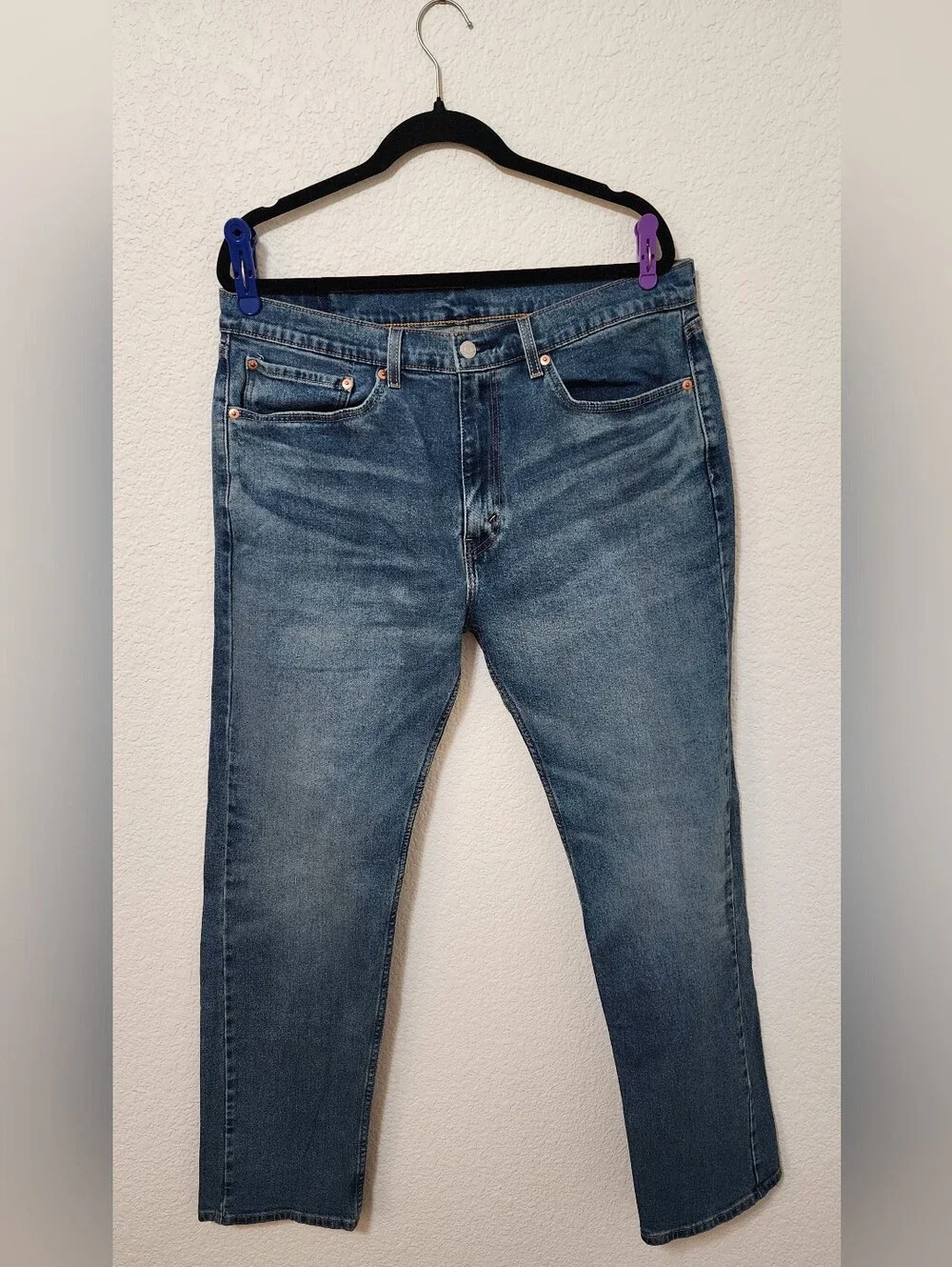 Levi's 505 Regular Fit Straight Leg Jeans Medium Wash Men's Tagged as 36x34